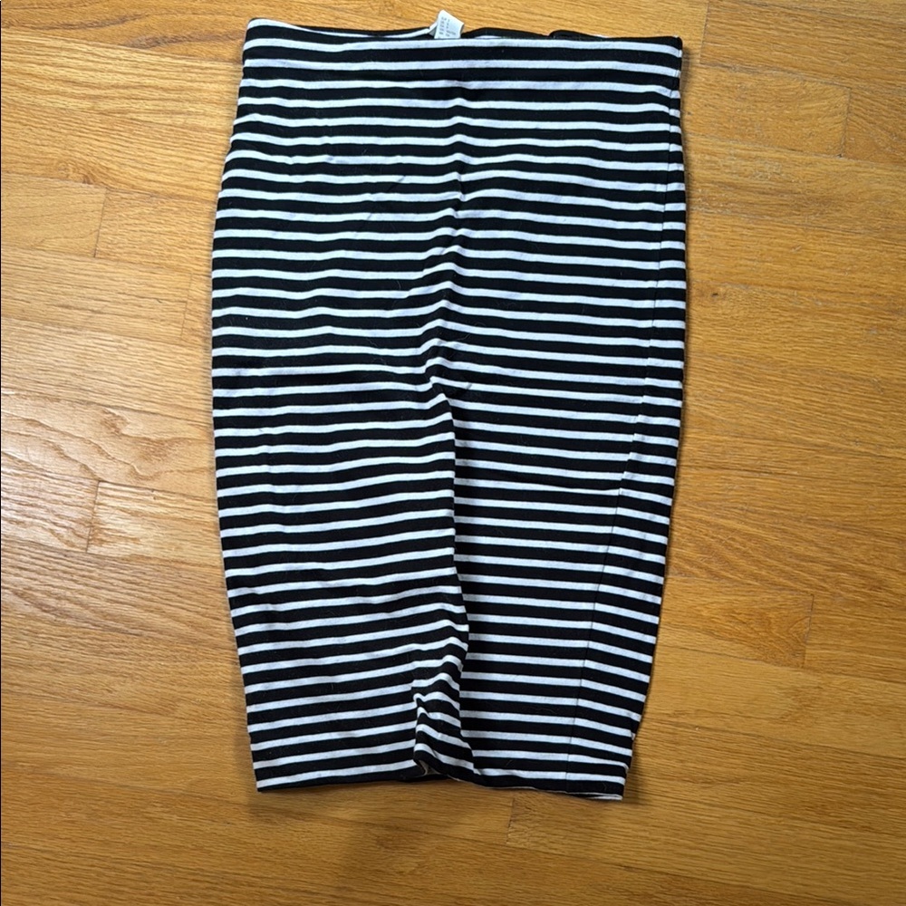 H&M Black and White Striped Pencil Skirt